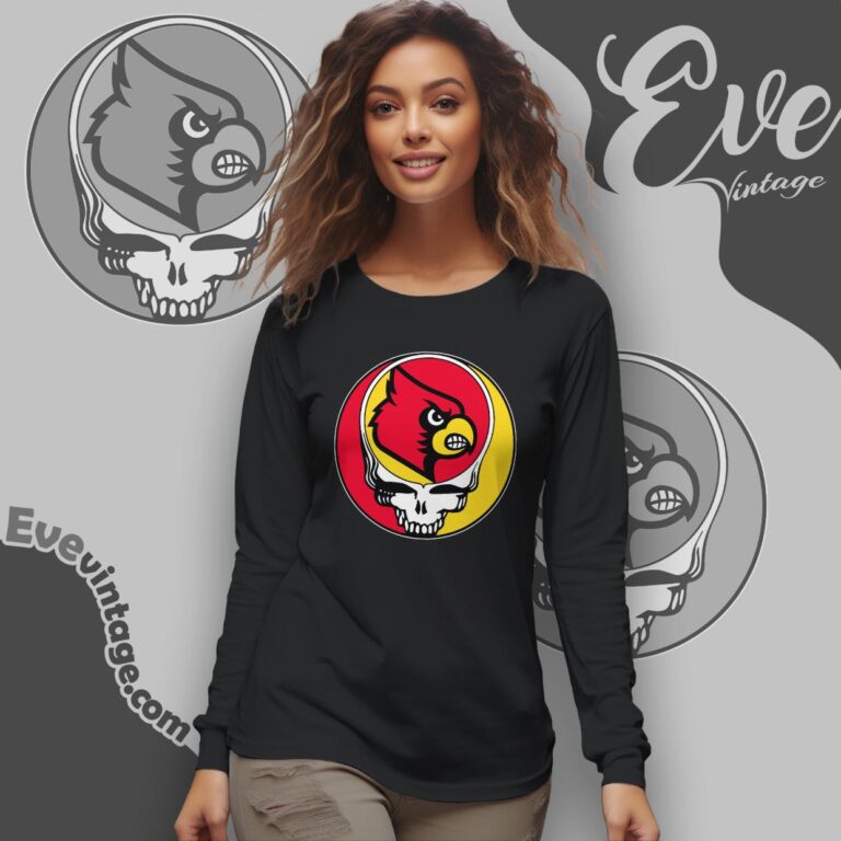 Louisville Cardinals Steal Your Face Stealie Shirt Long Sleeve Tee Louisville Cardinals Steal Your Face Stealie Shirt Long Sleeve Tee