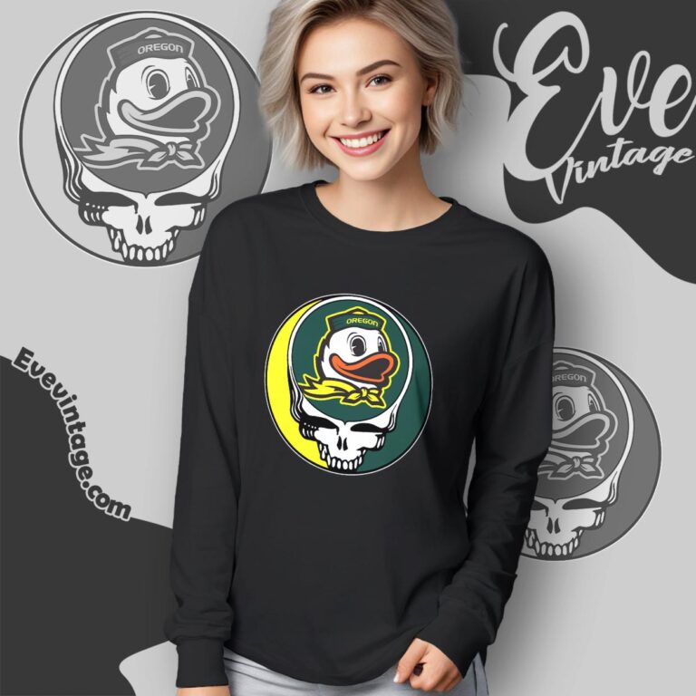 Oregon Ducks Steal Your Face Stealie Shirt Long Sleeve Tee Oregon Ducks Steal Your Face Stealie Shirt Long Sleeve Tee