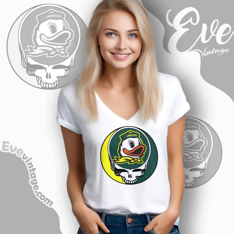 Oregon Ducks Steal Your Face Stealie Shirt V Neck TShirt Oregon Ducks Steal Your Face Stealie Shirt V Neck TShirt