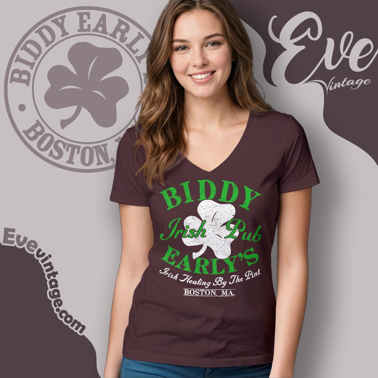 Biddy Early's Bar Shirt Boston Ma Dive Bar V Neck TShirt Biddy Early's Bar Shirt Boston Ma Dive Bar V Neck TShirt